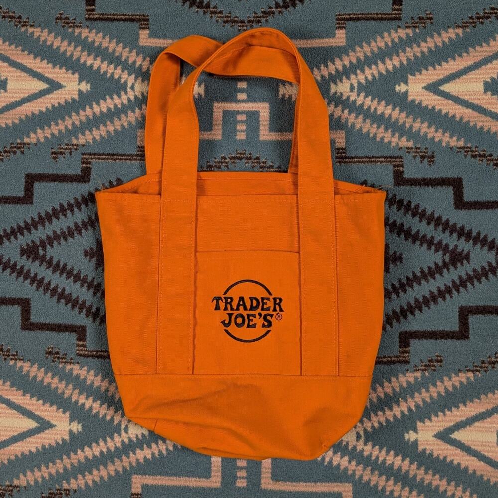 Trader Joes Mini Canvas Halloween Tote Bag 2025 Release ORANGE